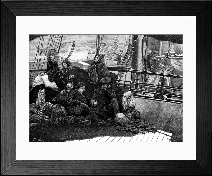 Framed Print : On board the Dundee steamer, 1873. Creator: William Biscombe Gardner Framed Print : On board the Dundee steamer, 1873. Creator: William Biscombe Gardner