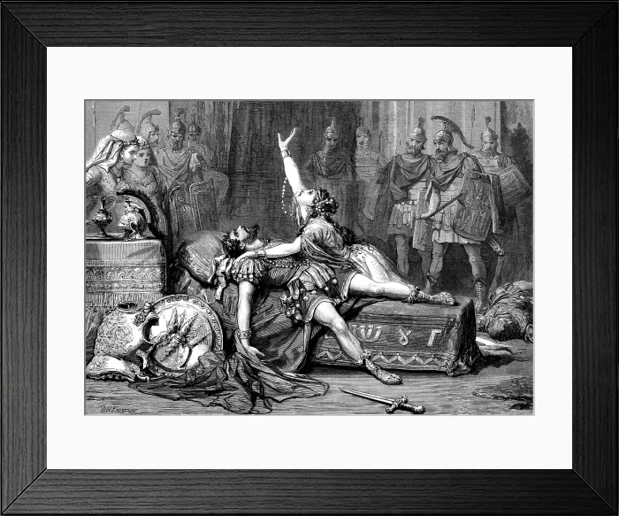 Framed Print : Scene from Antony and Cleopatra at Drury Lane Theatre, 1873. Creator: Unknown Framed Print : Scene from Antony and Cleopatra at Drury Lane Theatre, 1873. Creator: Unknown