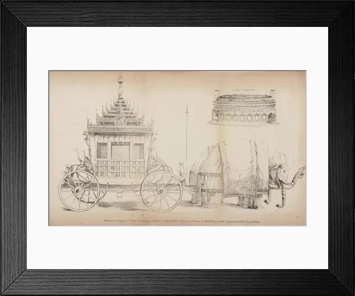 Framed Print : Burmese Imperial State Carriage and Throne, 1825. Creator: Unknown