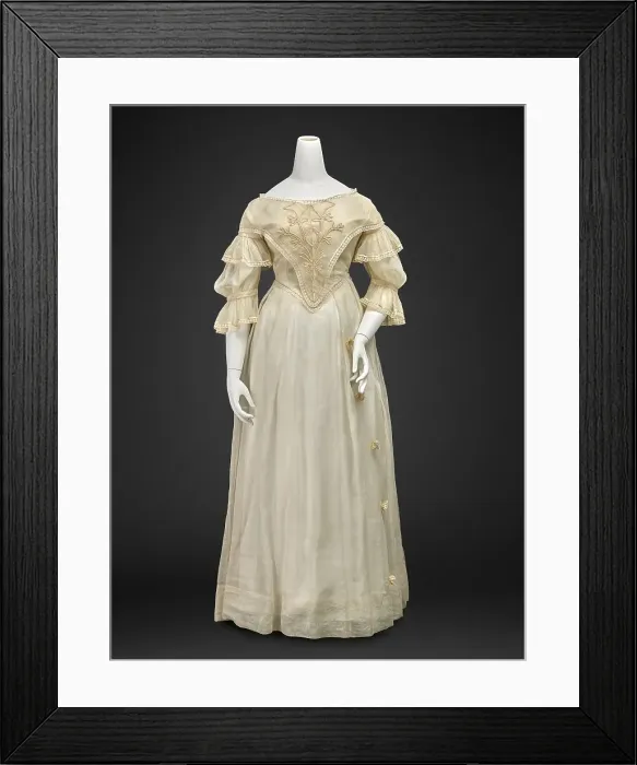 Framed Print : Dress (Bodice, Skirt), bodice late 1840s, skirt 1830s-1840s. Creator: Unknown Framed Print : Dress (Bodice, Skirt), bodice late 1840s, skirt 1830s-1840s. Creator: Unknown