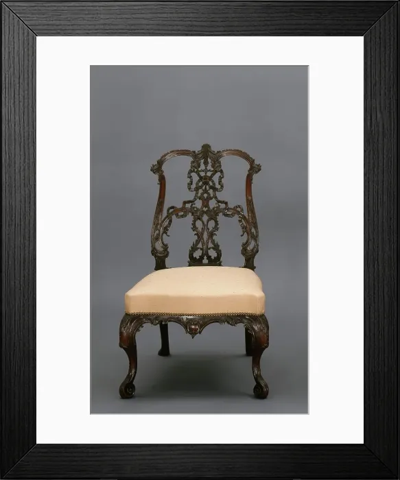 Framed Print : Side chair (from a set of 8), about 1755-1765. Creator: Thomas Chippendale Framed Print : Side chair (from a set of 8), about 1755-1765. Creator: Thomas Chippendale