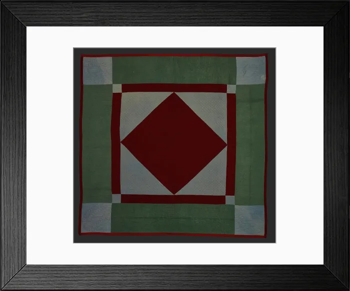 Framed Print : Quilt (Diamond In Square), about 1900. Creator: Unknown Framed Print : Quilt (Diamond In Square), about 1900. Creator: Unknown