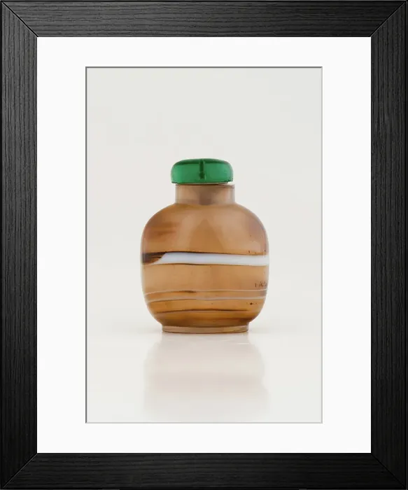 Framed Print : Snuff bottle with stopper, 19th century. Creator: Unknown