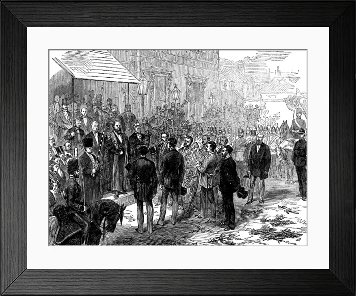 Framed Print : Reception of the Elcho Challenge Shield by the Lord Mayor of Dublin, 1873. Creator: Unknown Framed Print : Reception of the Elcho Challenge Shield by the Lord Mayor of Dublin, 1873. Creator: Unknown