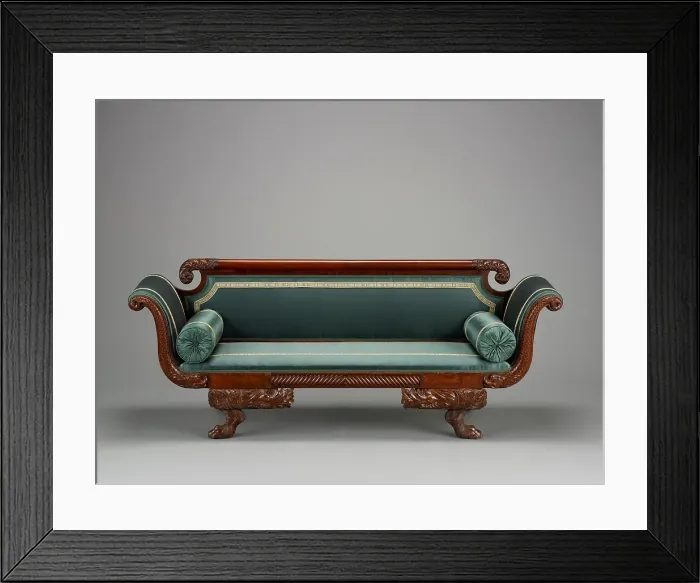 Framed Print : Grecian sofa, about 1825-1835. Creator: Unknown Framed Print : Grecian sofa, about 1825-1835. Creator: Unknown