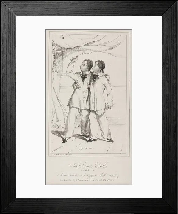 Framed Print : The Siamese Youths...at the Egyptian Hall, Piccadilly, 1829. Creator: William Day. The Siamese Youths...at the Egyptian Hall, Piccadilly, 1829. Creator: William Day Framed Print : The Siamese Youths...at the Egyptian Hall, Piccadilly, 1829. Creator: William Day. The Siamese Youths...at the Egyptian Hall, Piccadilly, 1829. Creator: William Day