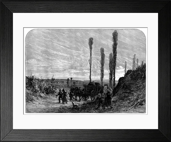 Framed Print : The Vintage in France: grape gatherers returning, 1873. Creator: William James Palmer Framed Print : The Vintage in France: grape gatherers returning, 1873. Creator: William James Palmer