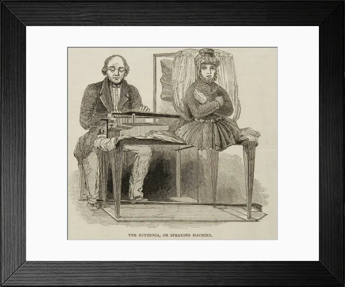 Framed Print : The Speaking Automaton, or Euphonia, 1846. Creator: Unknown Framed Print : The Speaking Automaton, or Euphonia, 1846. Creator: Unknown