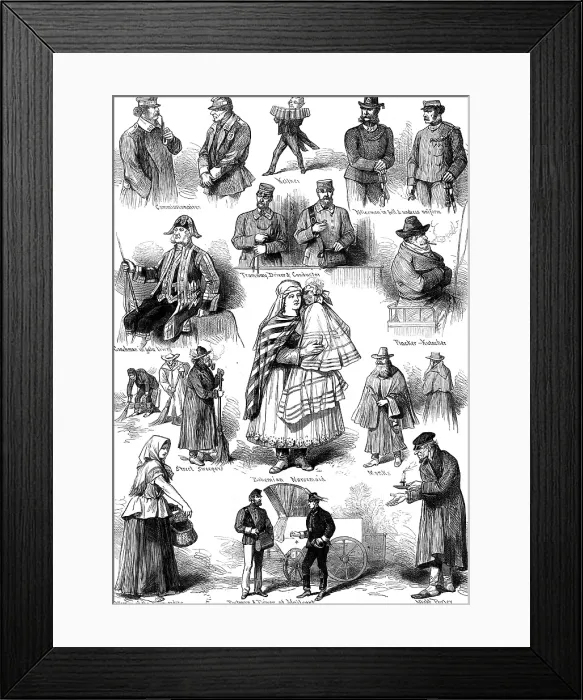 Framed Print : Types of Viennese life, 1873. Creator: Unknown Framed Print : Types of Viennese life, 1873. Creator: Unknown