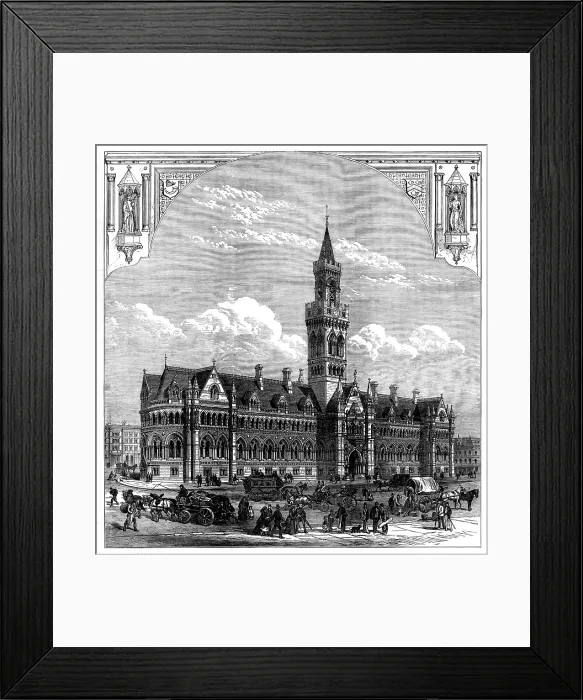 Framed Print : The new Townhall, Bradford, 1873. Creator: Unknown Framed Print : The new Townhall, Bradford, 1873. Creator: Unknown