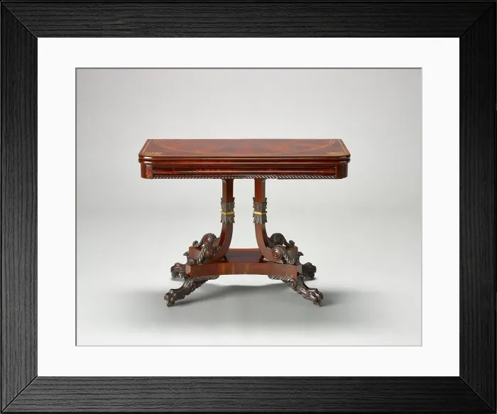 Framed Print : Card table, about 1828. Creator: Unknown Framed Print : Card table, about 1828. Creator: Unknown