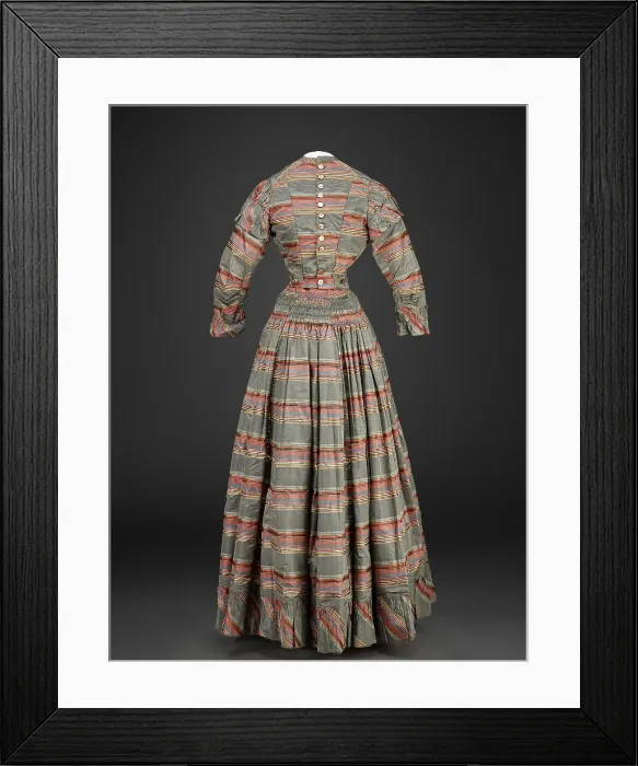 Framed Print : Dress (Bodice, Skirt), about 1860. Creator: Unknown Framed Print : Dress (Bodice, Skirt), about 1860. Creator: Unknown