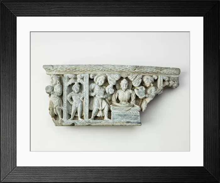 Framed Print : Stupa Frieze of Fasting Buddha, 100-500. Creator: Unknown Framed Print : Stupa Frieze of Fasting Buddha, 100-500. Creator: Unknown