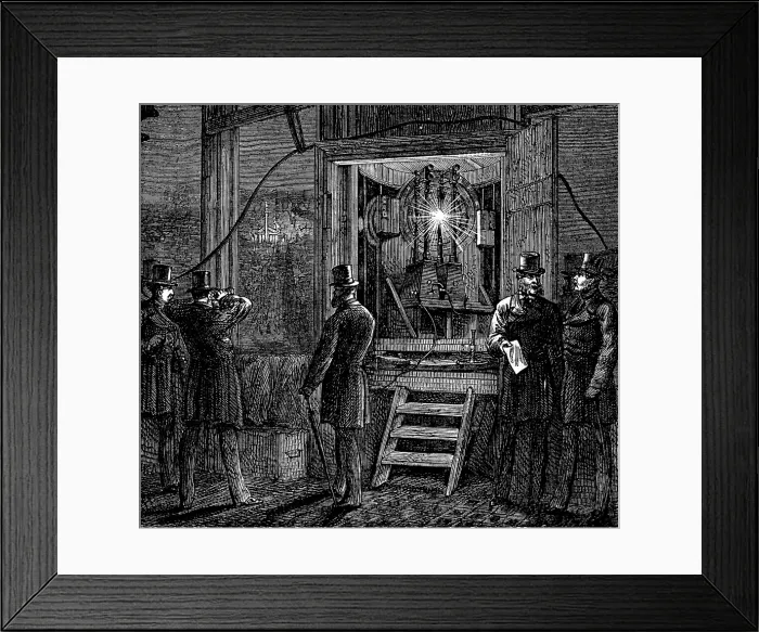 Framed Print : Electrical apparatus for the clock-tower light, Houses of Parliament, 1873. Creator: Unknown Framed Print : Electrical apparatus for the clock-tower light, Houses of Parliament, 1873. Creator: Unknown
