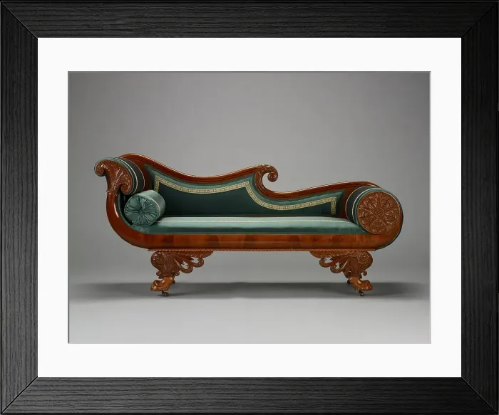 Framed Print : Grecian couch, about 1825-1835. Creator: Unknown Framed Print : Grecian couch, about 1825-1835. Creator: Unknown