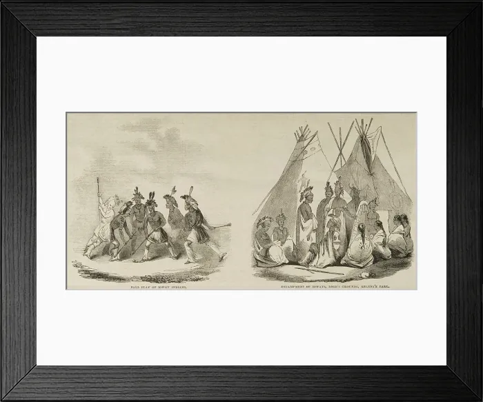 Framed Print : Ball Play of the Ioway Indians and Encampment of Ioways, Lord's Grounds, Regent's Park, c1844. Creator: Unknown. Ball Play of the Ioway Indians and Encampment of Ioways, Lord's Grounds, Regent's Park, c1844 Framed Print : Ball Play of the Ioway Indians and Encampment of Ioways, Lord's Grounds, Regent's Park, c1844. Creator: Unknown. Ball Play of the Ioway Indians and Encampment of Ioways, Lord's Grounds, Regent's Park, c1844