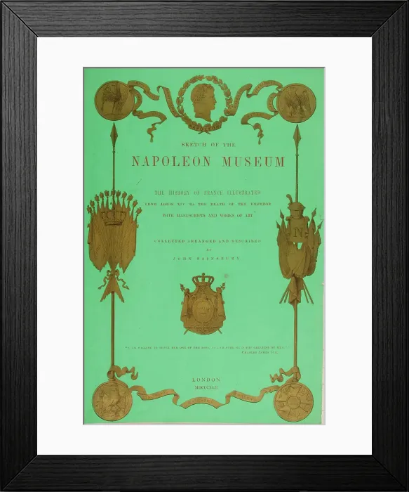 Framed Print : Sketch of the Napoleon Museum, 1844. Creator: Unknown Framed Print : Sketch of the Napoleon Museum, 1844. Creator: Unknown