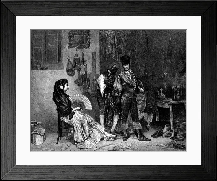 Framed Print : Le Fripier Espagnol, painted by Worms, from a photograph published by Messrs. Goupil and Co. 1873 Creator: William Hollidge Framed Print : Le Fripier Espagnol, painted by Worms, from a photograph published by Messrs. Goupil and Co. 1873 Creator: William Hollidge