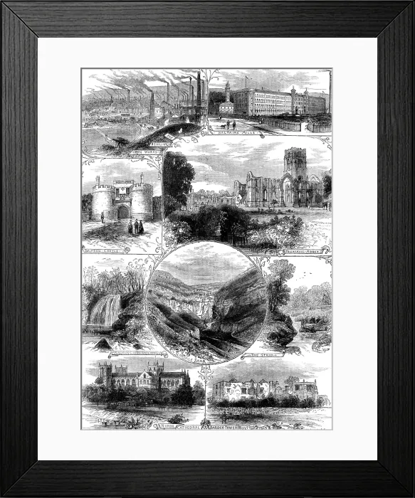 Framed Print : Places near Bradford visited by the British Association, 1873. Creator: Unknown Framed Print : Places near Bradford visited by the British Association, 1873. Creator: Unknown