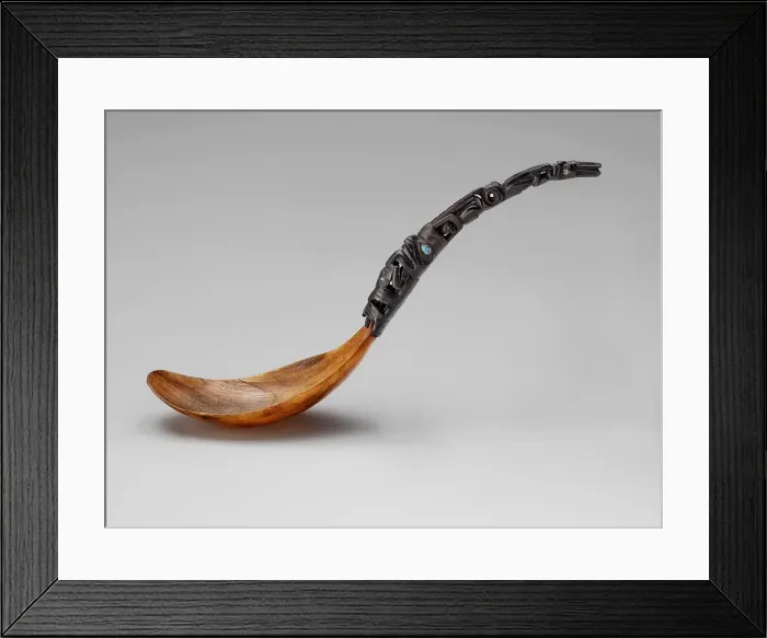 Framed Print : Ceremonial feast ladle with representation of crest legend, 1850-1885. Creator: Unknown Framed Print : Ceremonial feast ladle with representation of crest legend, 1850-1885. Creator: Unknown