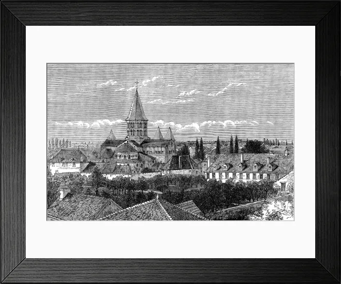 Framed Print : Convent and Garden of the Apparition, Paray-le-Monial, 1873. Creator: Unknown Framed Print : Convent and Garden of the Apparition, Paray-le-Monial, 1873. Creator: Unknown