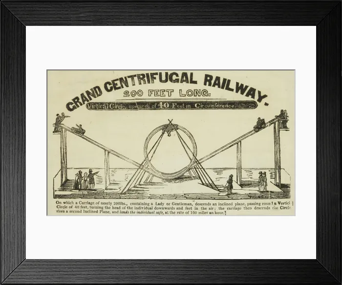 Framed Print : Grand Centrifugal Railway, 1842. Creator: Unknown Framed Print : Grand Centrifugal Railway, 1842. Creator: Unknown