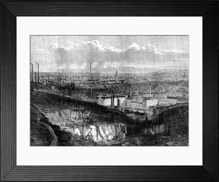 Framed Print : View of Bradford from Cliff Quarry, 1873. Creator: Unknown