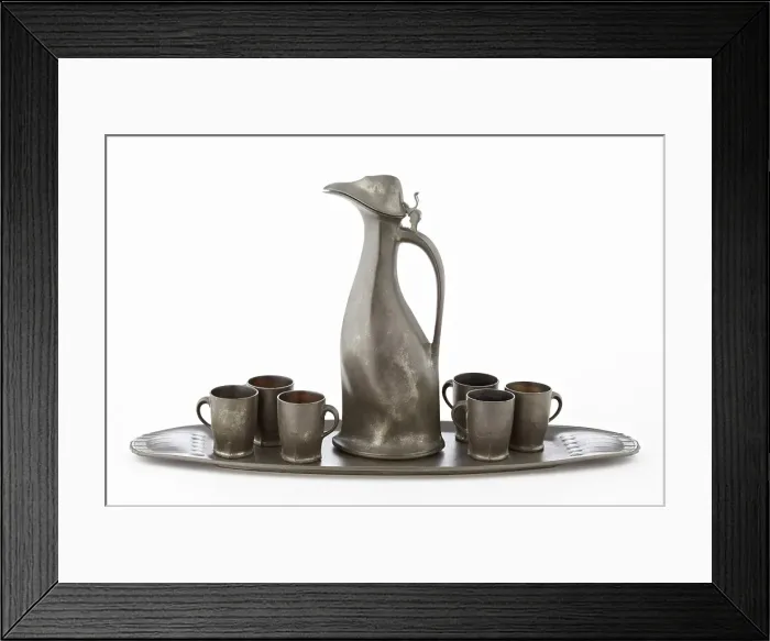 Framed Print : Liquor Service with Auk decanter, c1890-1910. Creator: JP Kayser Sohn Framed Print : Liquor Service with Auk decanter, c1890-1910. Creator: JP Kayser Sohn