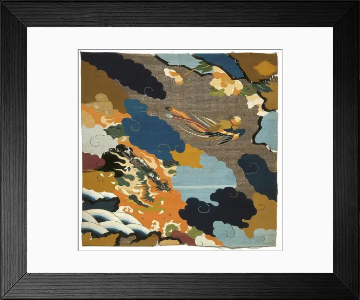 Framed Print : Cover Used In Buddhist Temple Sanctuary, Fragment(?) (Uchishiki), mid-18th century. Creator: Unknown Framed Print : Cover Used In Buddhist Temple Sanctuary, Fragment(?) (Uchishiki), mid-18th century. Creator: Unknown