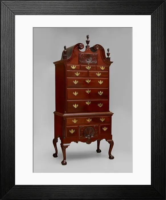 Framed Print : High chest of drawers, about 1755-1775. Creator: Unknown Framed Print : High chest of drawers, about 1755-1775. Creator: Unknown