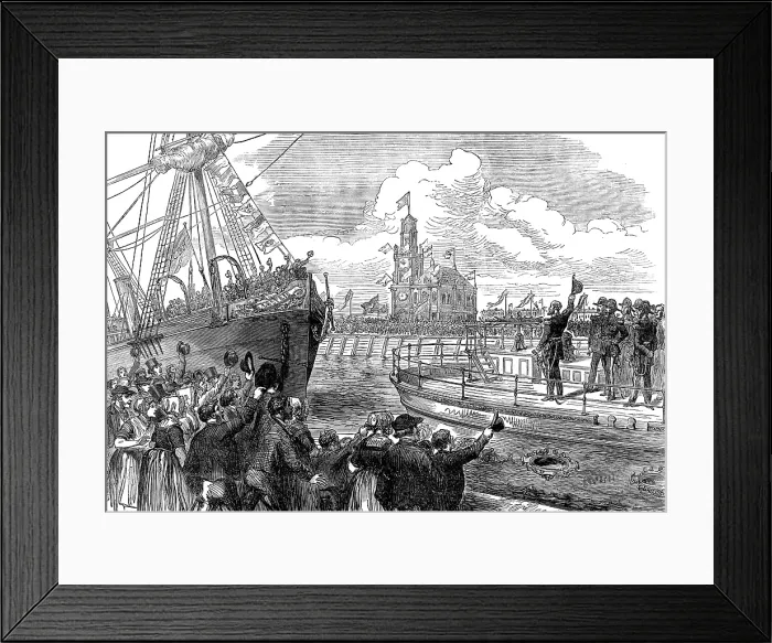Framed Print : The King of Holland declaring the docks open, 1873. Creator: Unknown Framed Print : The King of Holland declaring the docks open, 1873. Creator: Unknown
