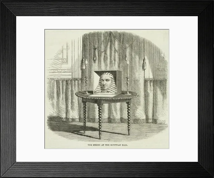 Framed Print : Sphinx on exhibition at Egyptian Hall, 1865. Creator: Unknown Framed Print : Sphinx on exhibition at Egyptian Hall, 1865. Creator: Unknown