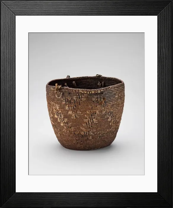 Framed Print : Imbricated basket, 1870-1920. Creator: Unknown Framed Print : Imbricated basket, 1870-1920. Creator: Unknown