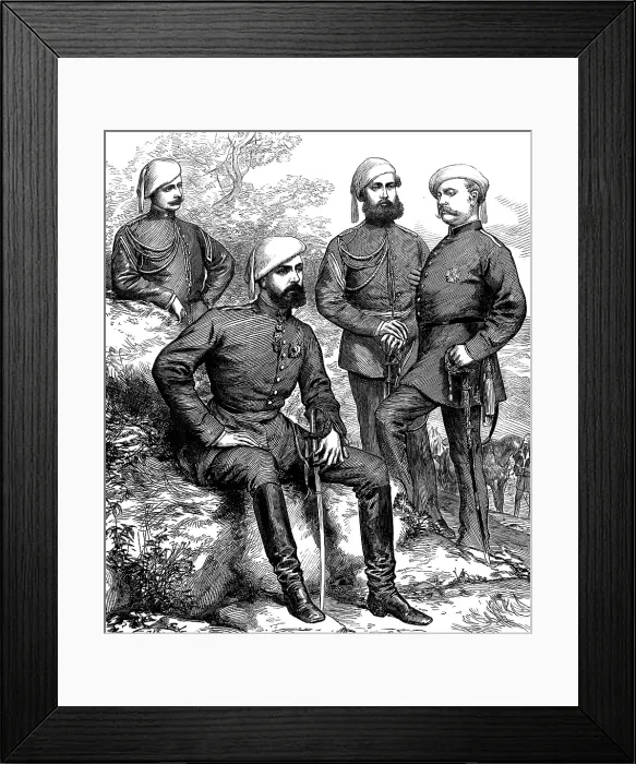 Framed Print : The Civil War in Spain: Don Carlos and his staff, 1873. Creator: Unknown Framed Print : The Civil War in Spain: Don Carlos and his staff, 1873. Creator: Unknown