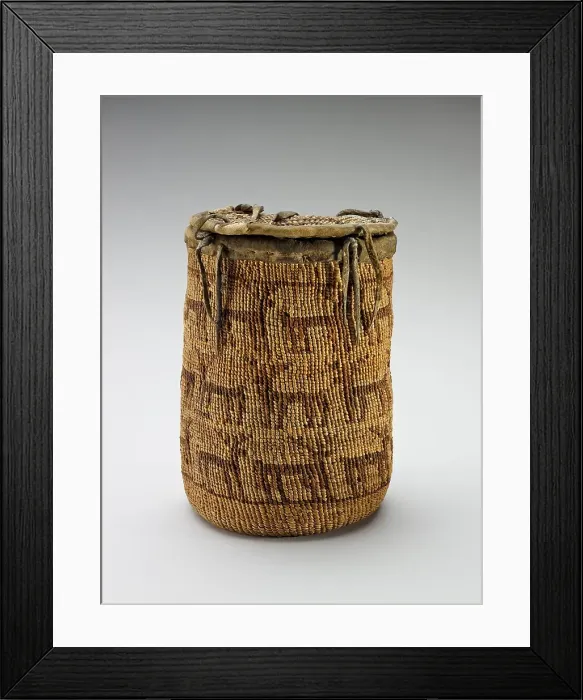 Framed Print : Lidded container with deer ('Sally bag'), 1875-1900. Creator: Unknown. Lidded container with deer ('Sally bag'), 1875-1900. Creator: Unknown Framed Print : Lidded container with deer ('Sally bag'), 1875-1900. Creator: Unknown. Lidded container with deer ('Sally bag'), 1875-1900. Creator: Unknown