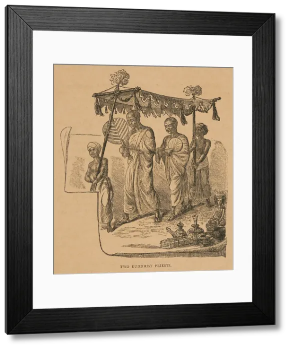 Framed Print : Two Buddhist Priests from Hagenbeck's World Renowned Ceylonese Exhibition, 1886. Creator: Unknown. Two Buddhist Priests from Hagenbeck's World Renowned Ceylonese Exhibition, 1886. Creator: Unknown