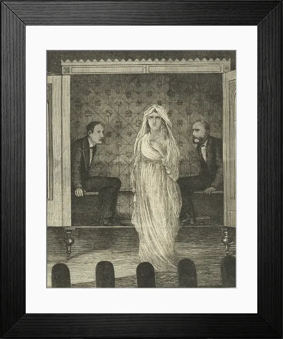 Framed Print : The Easter Holidays: Maskelyne & Cooke's Dark Seance at the Egyptian Hall, 1875. Creator: Unknown. The Easter Holidays: Maskelyne & Cooke's Dark Seance at the Egyptian Hall, 1875. Creator: Unknown Framed Print : The Easter Holidays: Maskelyne & Cooke's Dark Seance at the Egyptian Hall, 1875. Creator: Unknown. The Easter Holidays: Maskelyne & Cooke's Dark Seance at the Egyptian Hall, 1875. Creator: Unknown