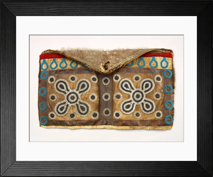 Framed Print : Beaded Fur Bag, 1880-1910. Creator: Unknown Framed Print : Beaded Fur Bag, 1880-1910. Creator: Unknown