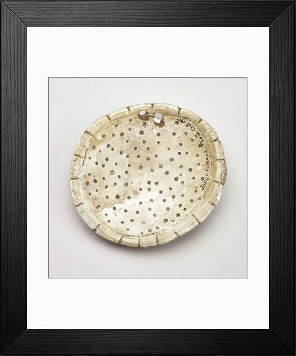 Framed Print : Circular shell gorget with scalloped edges, 1200-1500. Creator: Unknown Framed Print : Circular shell gorget with scalloped edges, 1200-1500. Creator: Unknown