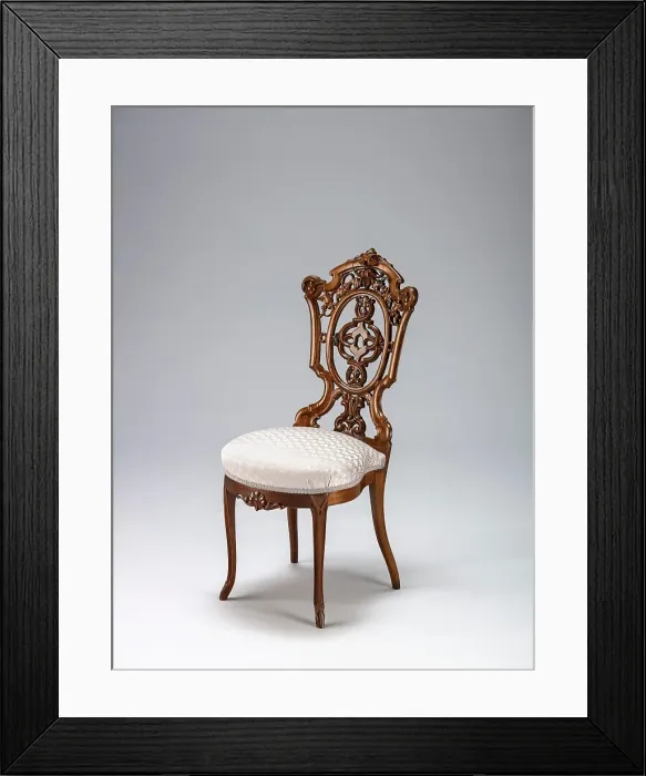 Framed Print : Side chair, about 1850-1860. Creator: Unknown Framed Print : Side chair, about 1850-1860. Creator: Unknown