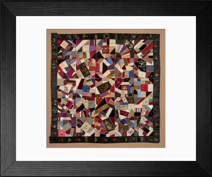 Framed Print : Crazy Quilt Top, about 1890. Creator: Unknown Framed Print : Crazy Quilt Top, about 1890. Creator: Unknown