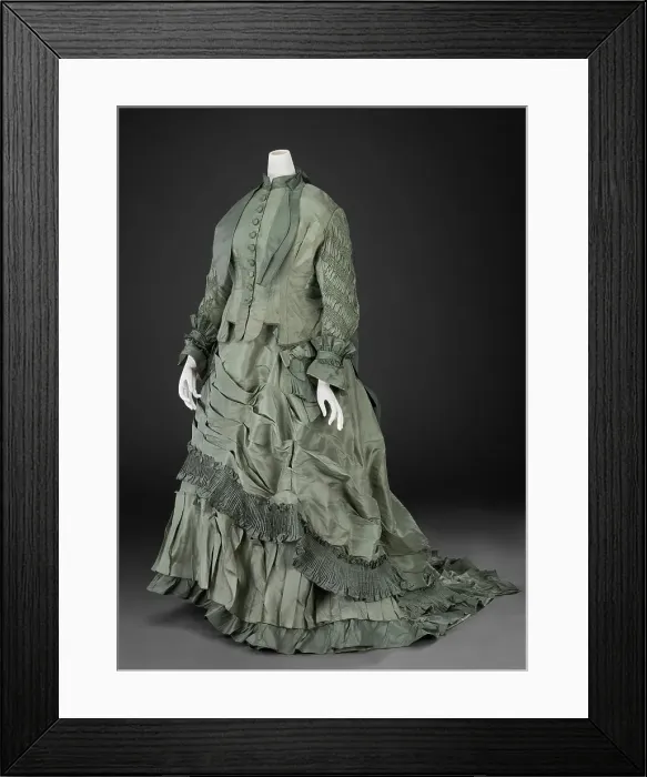 Framed Print : Trousseau Dress (Bodice, Skirt, Hoop), about 1867, altered early 1870s. Creator: Unknown Framed Print : Trousseau Dress (Bodice, Skirt, Hoop), about 1867, altered early 1870s. Creator: Unknown
