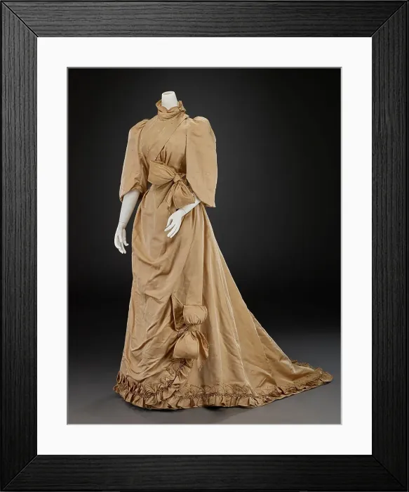 Framed Print : Wedding Dress (Bodice, Skirt, Sash), 1892. Creator: Unknown Framed Print : Wedding Dress (Bodice, Skirt, Sash), 1892. Creator: Unknown