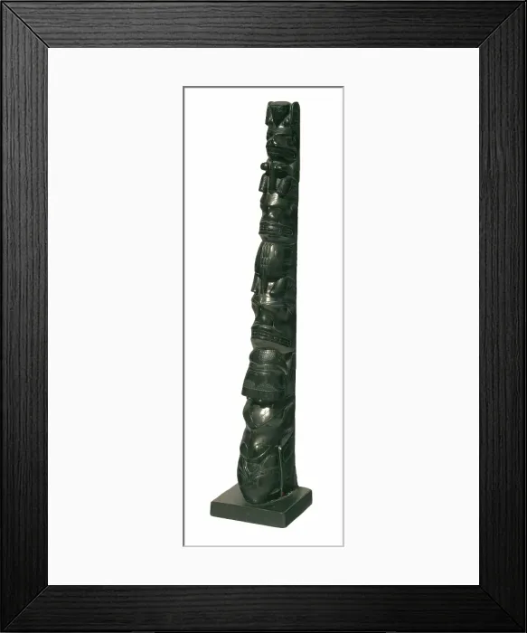 Framed Print : Miniature totem pole, 1880-1910. Creator: Unknown Framed Print : Miniature totem pole, 1880-1910. Creator: Unknown