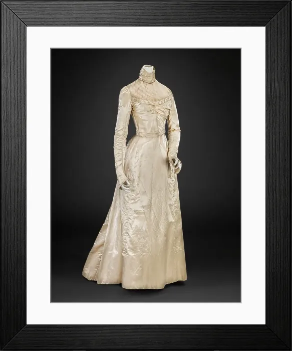 Framed Print : Wedding Dress (Bodice, Skirt), 1890-1900. Creator: Unknown Framed Print : Wedding Dress (Bodice, Skirt), 1890-1900. Creator: Unknown