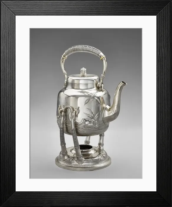 Framed Print : Water kettle with lid and stand, 1881. Creators: Dominick and Haff, Giles Brothers and Company