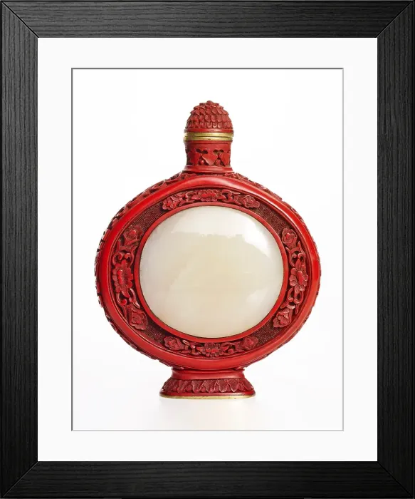 Framed Print : Snuff bottle with lid, 18th century. Creator: Unknown Framed Print : Snuff bottle with lid, 18th century. Creator: Unknown