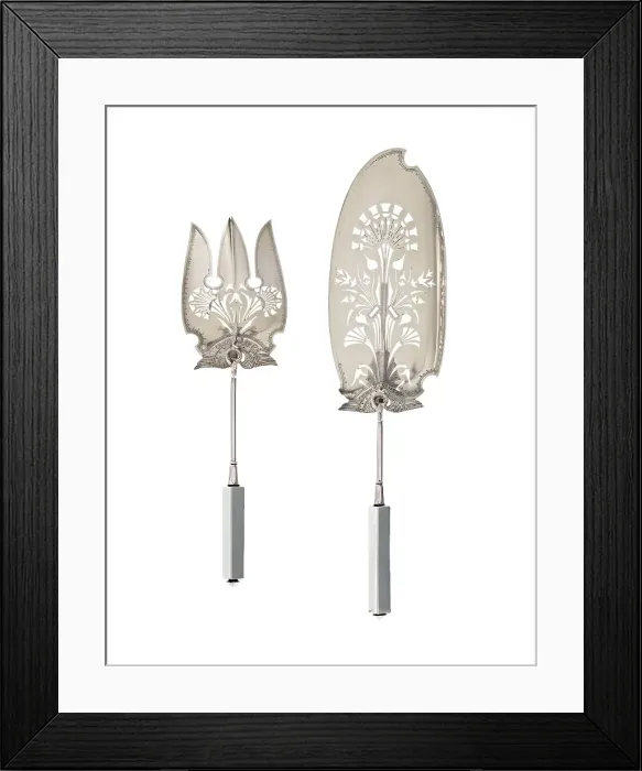 Framed Print : Isis pattern fish set, 1871. Creators: George Wilkinson, Gorham Manufacturing Company Framed Print : Isis pattern fish set, 1871. Creators: George Wilkinson, Gorham Manufacturing Company