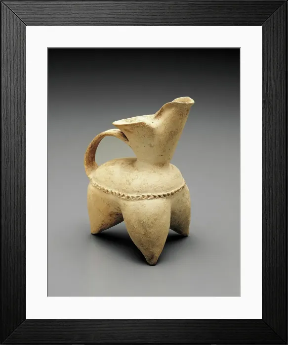 Framed Print : Tripod ewer with strap handle and fluted waist band (gui type), about 3000 B.C.E.. Creator: Unknown Framed Print : Tripod ewer with strap handle and fluted waist band (gui type), about 3000 B.C.E.. Creator: Unknown