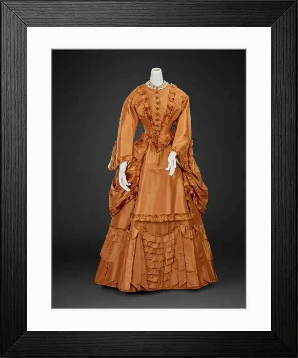 Framed Print : Wedding Dress (Bodice, Overskirt, Skirt), 1871. Creator: Unknown Framed Print : Wedding Dress (Bodice, Overskirt, Skirt), 1871. Creator: Unknown